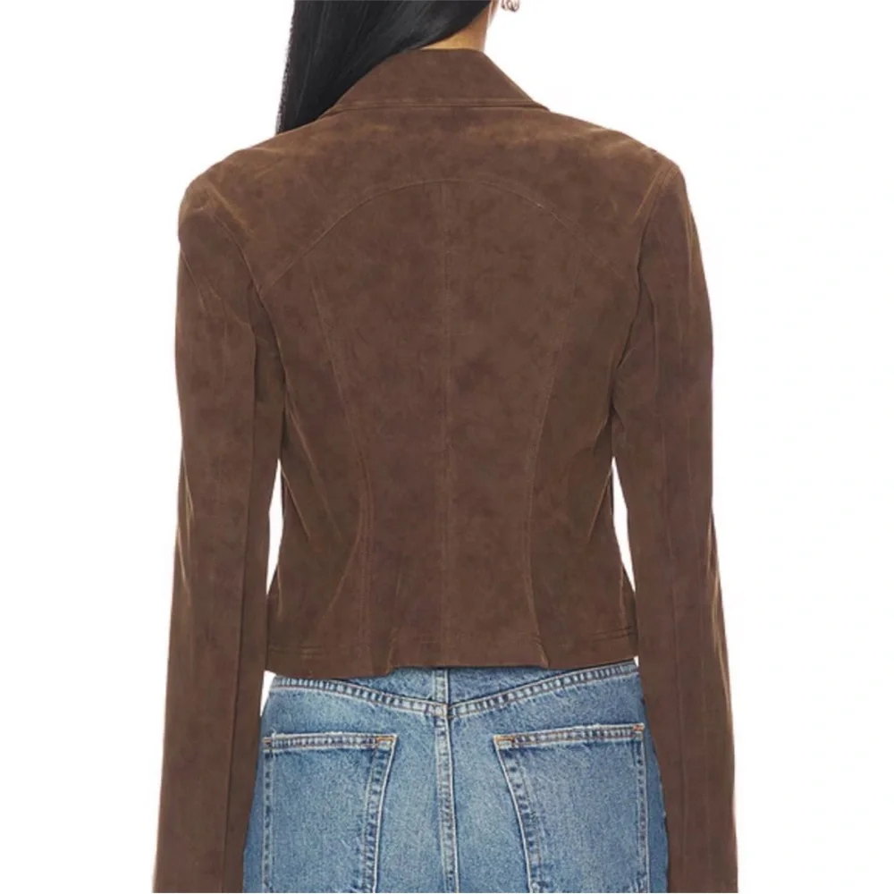 Free People X We The Free River Faux Suede Jacket in Double Espresso - Picture 3 of 7